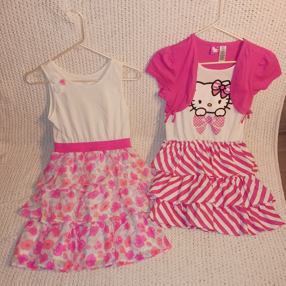 Set of Hello Kitty & tiered floral dresses